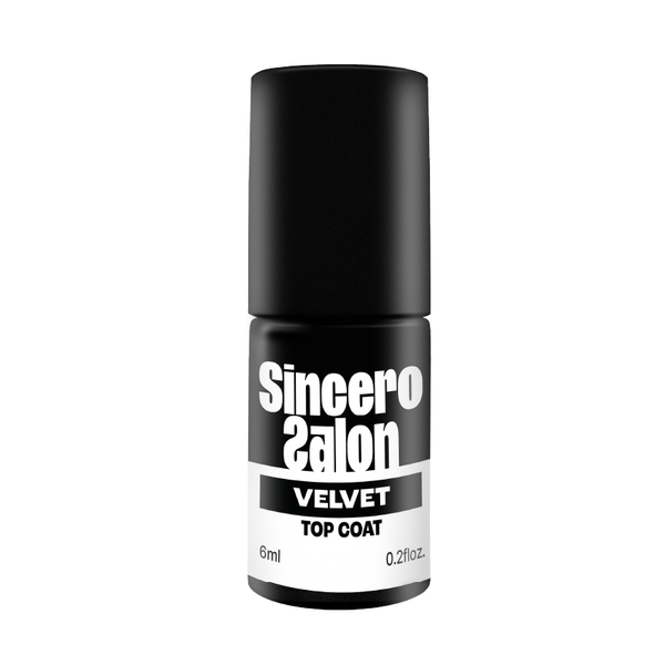 Matēta gēla nagu lakas virskārta "Sincero Salon", Top Coat Velvet, 6 ml