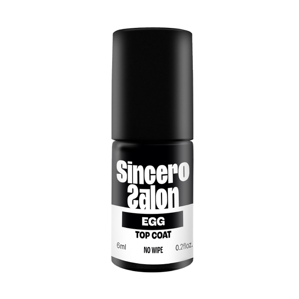Gēla nagu lakas virskārta "Sincero Salon", Top Coat No Wipe, Egg, 6ml