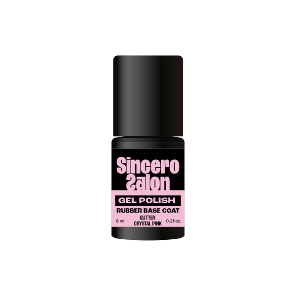 Rubber base "Sincero Salon", Glitter crystal pink, 6ml