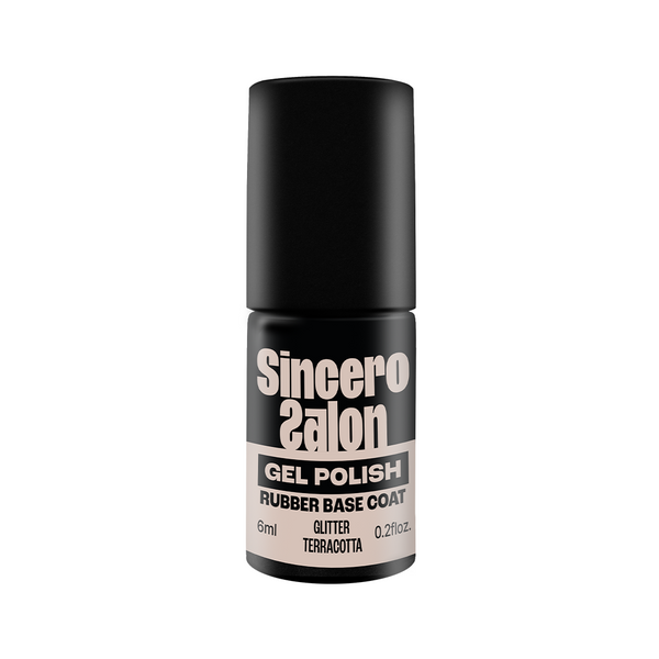 Rubber base "Sincero Salon", Glitter terracotta, 6ml