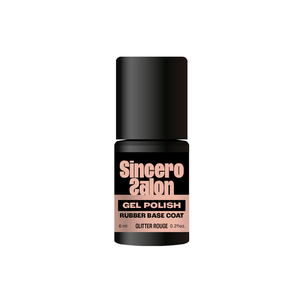 Rubber base "Sincero Salon", Glitter rouge, 6ml