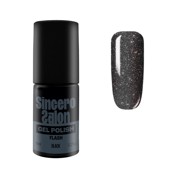 Gēla nagu laka "Sincero Salon", 6 ml, Flash Black, 3760