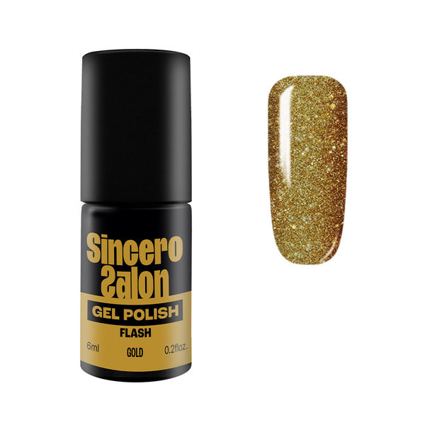 Gēla nagu laka "Sincero Salon", 6 ml, Flash Gold, 3777