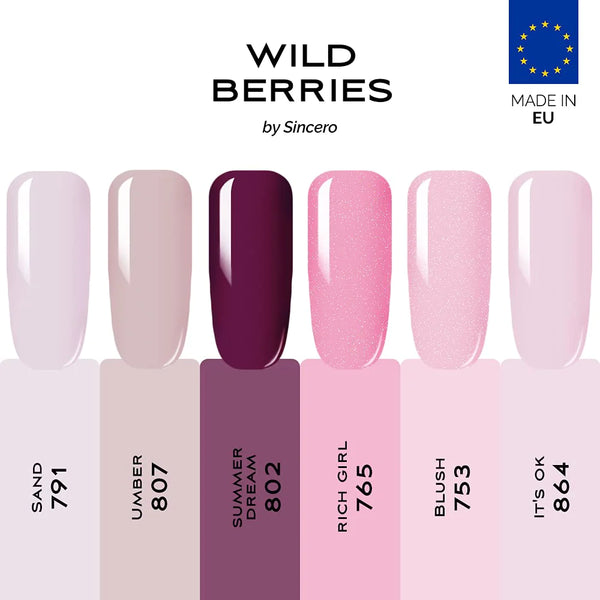 Gēla nagu laku komplekts "Sincero Salon" Wild Berries, 6 gab x 6 ml