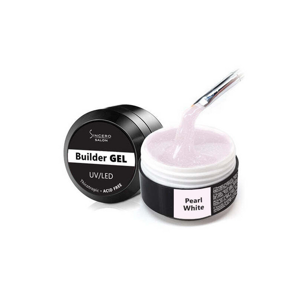 Builder Gēls "Sincero Salon", Pearl White, 15 ml