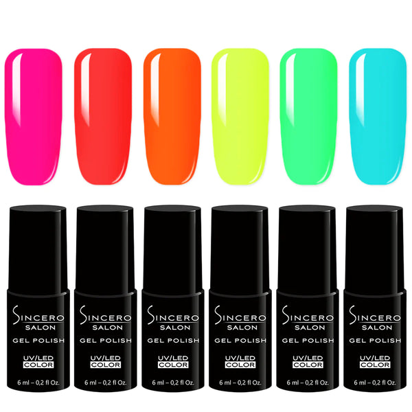 Gēla nagu laku komplekts "Sincero Salon", Neon Dream, 6 GAB. X 6 ml