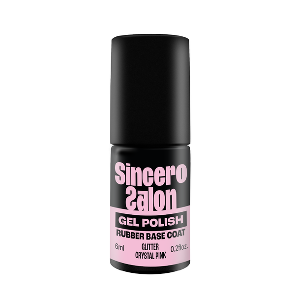 Rubber base "Sincero Salon", Glitter crystal pink, 6ml