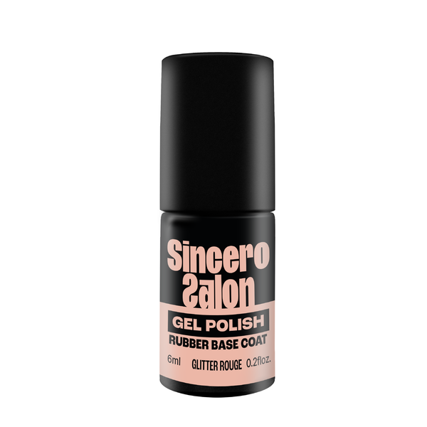Rubber base "Sincero Salon", Glitter rouge, 6ml