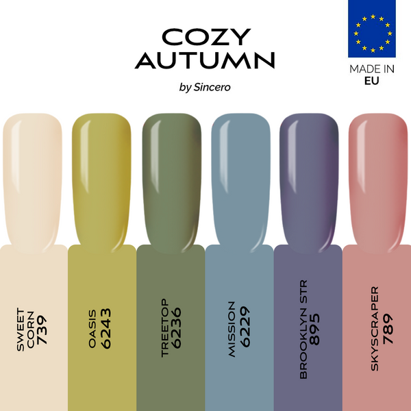 Gēla nagu lakas komplekts "Sincero Salon", Cozy Autumn, 6 gab x 6 ml
