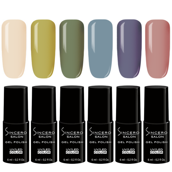 Gēla nagu lakas komplekts "Sincero Salon", Cozy Autumn, 6 gab x 6 ml