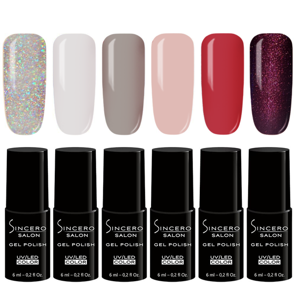 Gēla nagu lakas komplekts "Sincero Salon", Faded Love, 6 gab x 6 ml