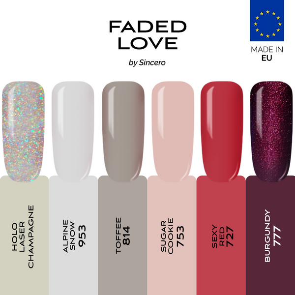 Gēla nagu lakas komplekts "Sincero Salon", Faded Love, 6 gab x 6 ml