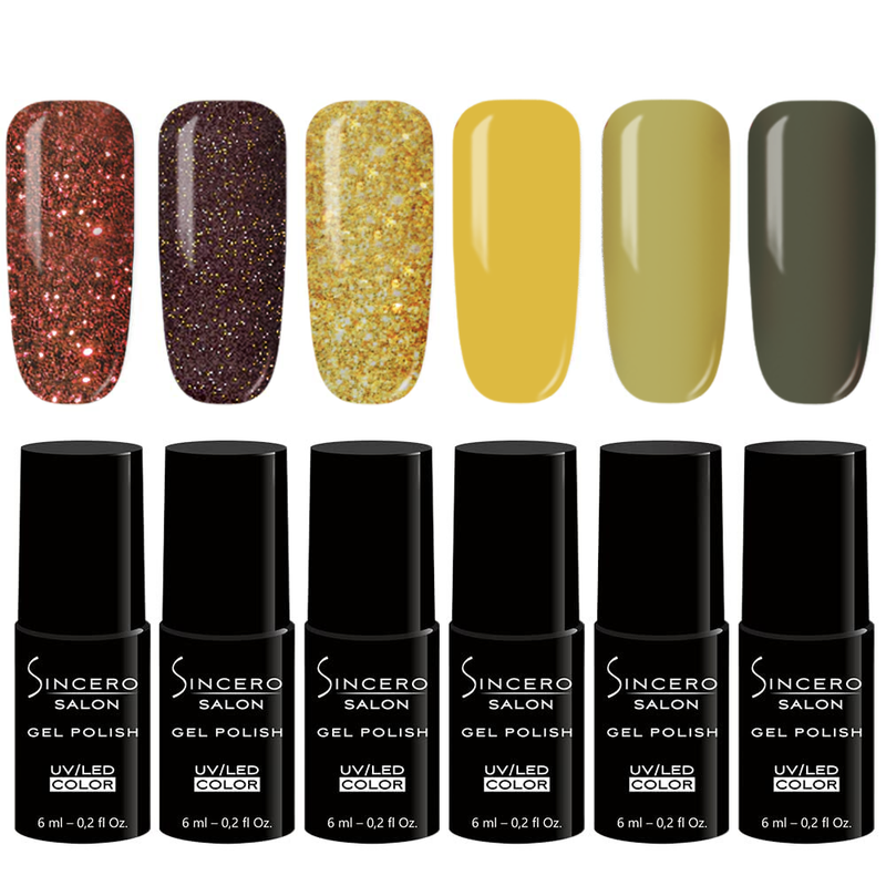 GĒLA NAGU LAKAS KOMPLEKTS "SINCERO SALON" Sweet Honey, 6 gab x 6 ml