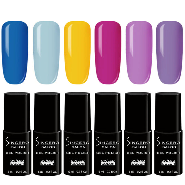 Gēla nagu laku komplekts "Sincero Salon", Spring candies, 6 gab x 6ml