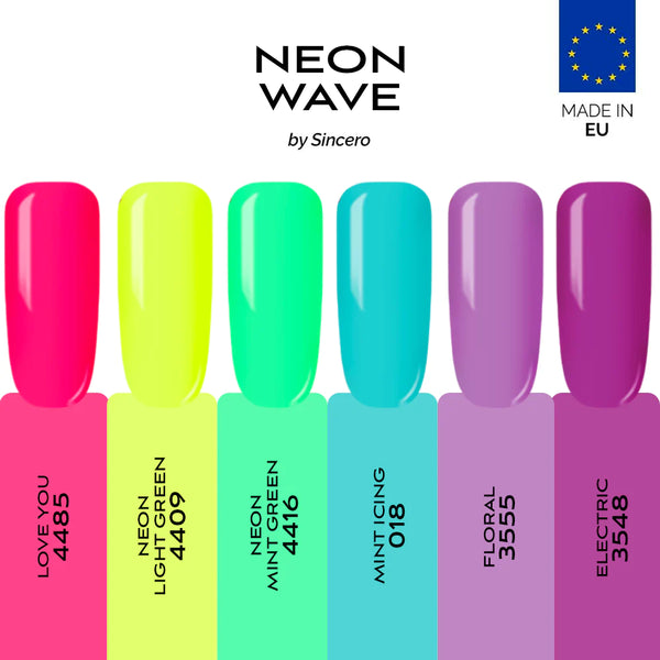 Gēla nagu laku komplekts "Sincero Salon", Neon Wave, 6 GAB. X 6 ml