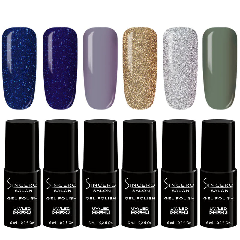 Gēla nagu laku komplekts "Sincero Salon" New York Glam, 6 gab x 6 ml