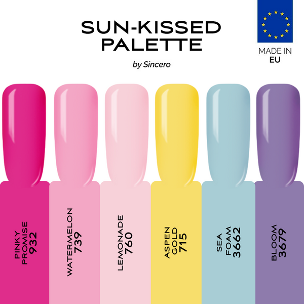 Gēla nagu laku komplekts "Sincero Salon", Sun-Kissed Palette, 6 gab x 6 ml