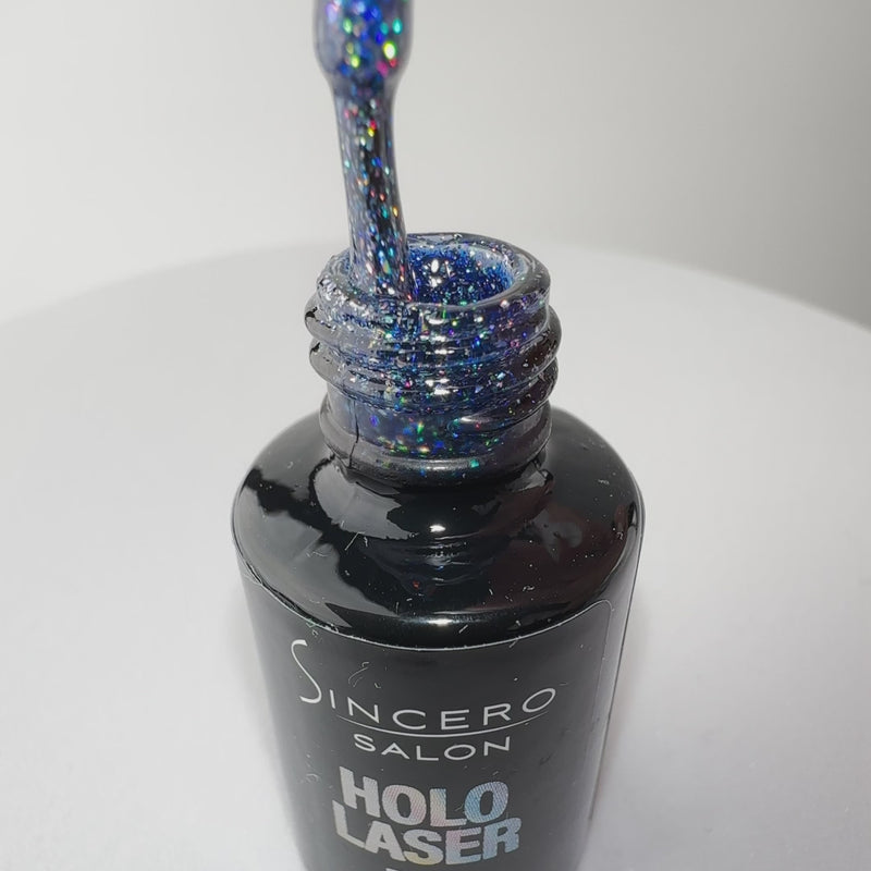 Gēla nagu laka "Sincero Salon", HOLO Laser, Blue, 6ml