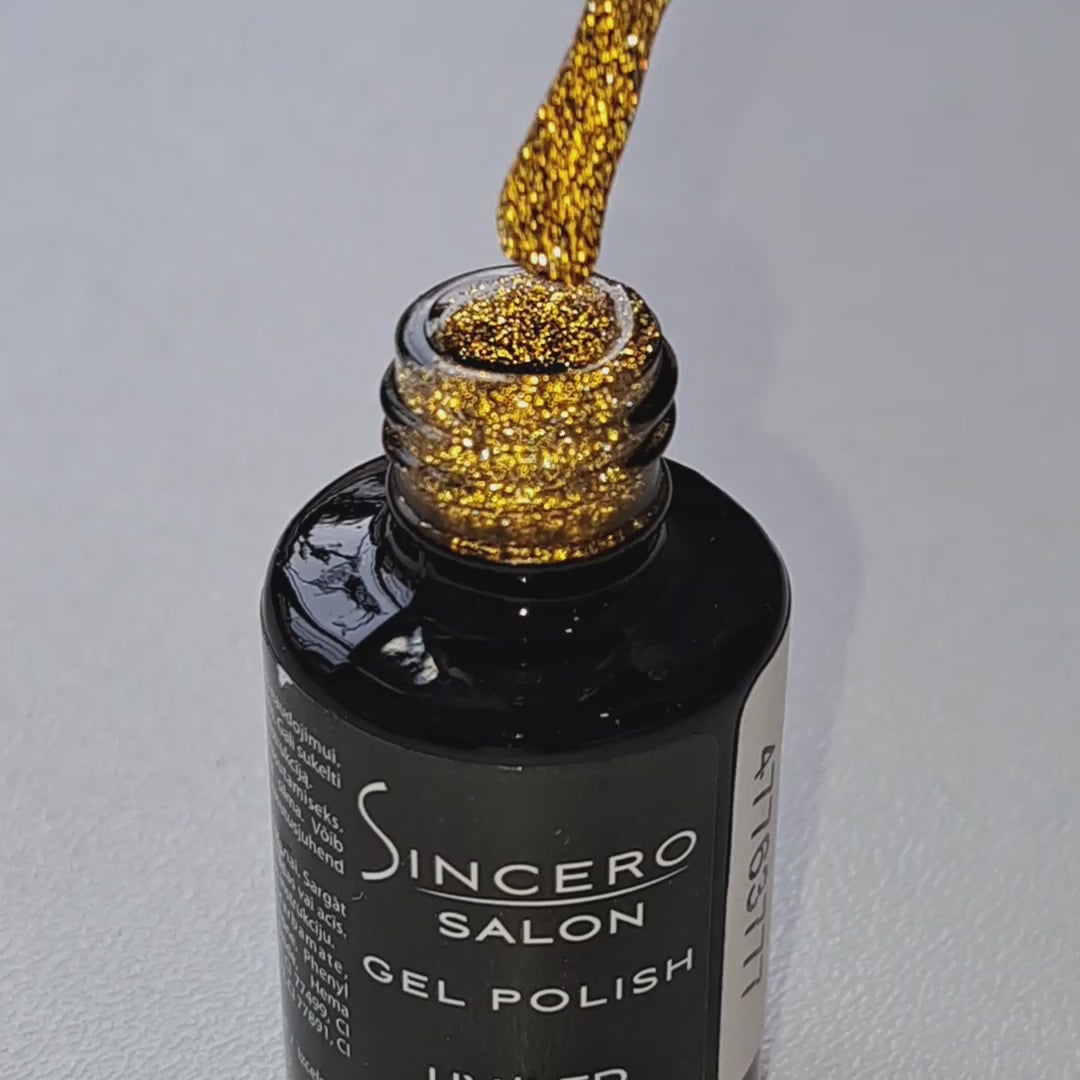 Gēla nagu laka Sincero Salon, 6 ml, Flash Gold, 3777