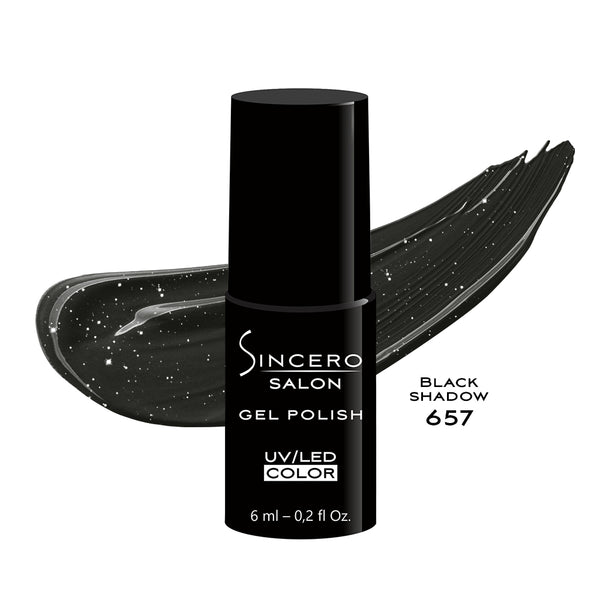 Gēla nagu laka "Sincero Salon", 6ml, Black shadow, 657