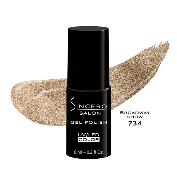 Gēla nagu laka "Sincero Salon", 6ml, Broadway show, 734