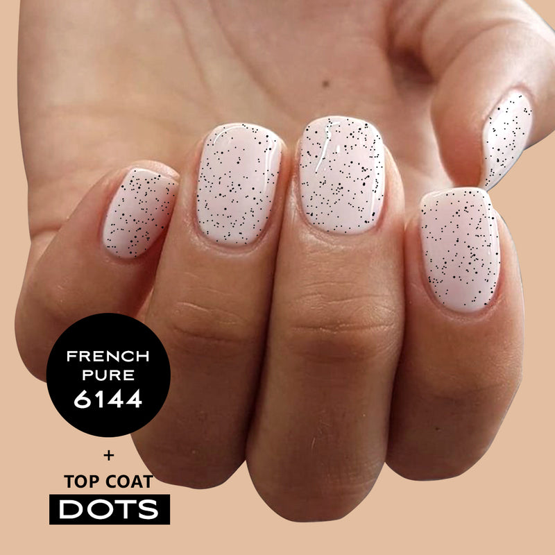 Gēla nagu lakas virskārta "Sincero Salon", Top Coat No Wipe, Dots, 6ml