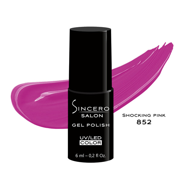 Gēla nagu laka "Sincero Salon", 6ml, Shocking pink, 852
