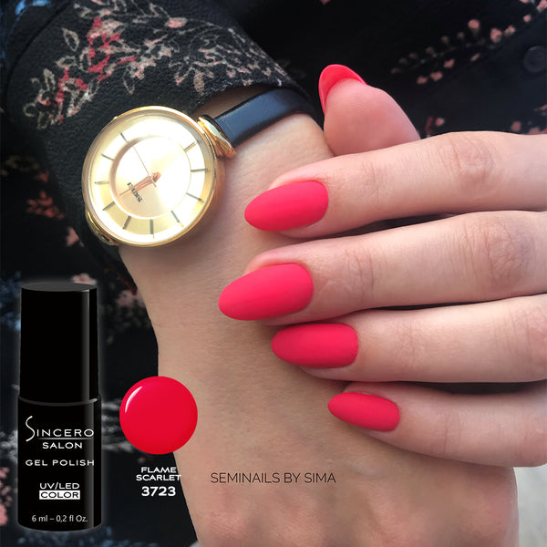 Gēla nagu laka "Sincero Salon", 6ml, Flame scarlet, 3723