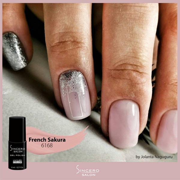 Gēla nagu laka "Sincero Salon", 6ml, French Sakura, 6168