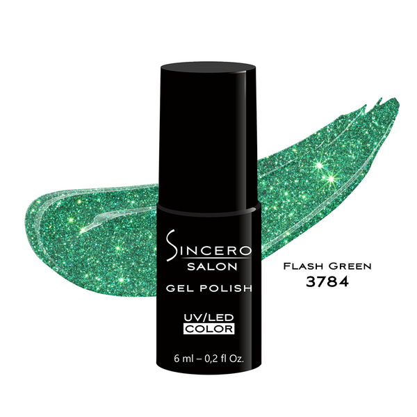 Gēla nagu laka "Sincero Salon", 6 ml, Flash Green, 3784