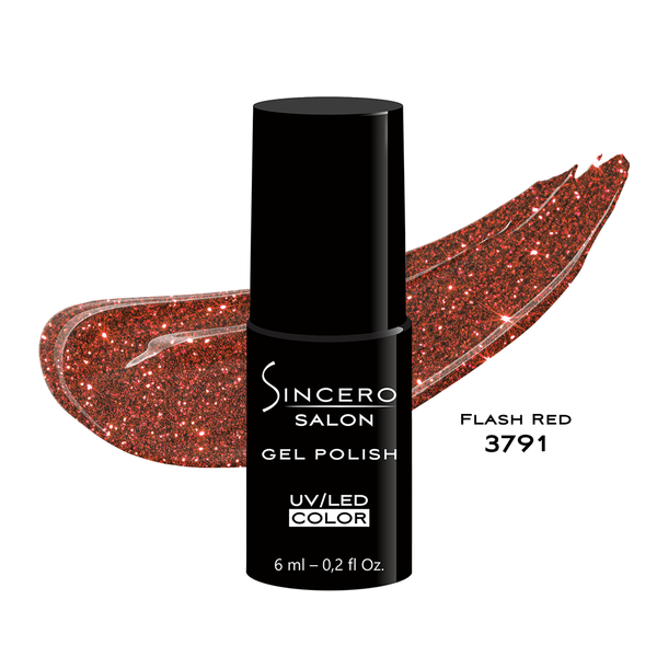 Gēla nagu laka "Sincero Salon", 6 ml, Flash Red, 3791