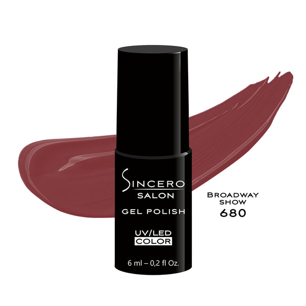 Gēla nagu laka "Sincero Salon", 6ml, Broadway show, 680