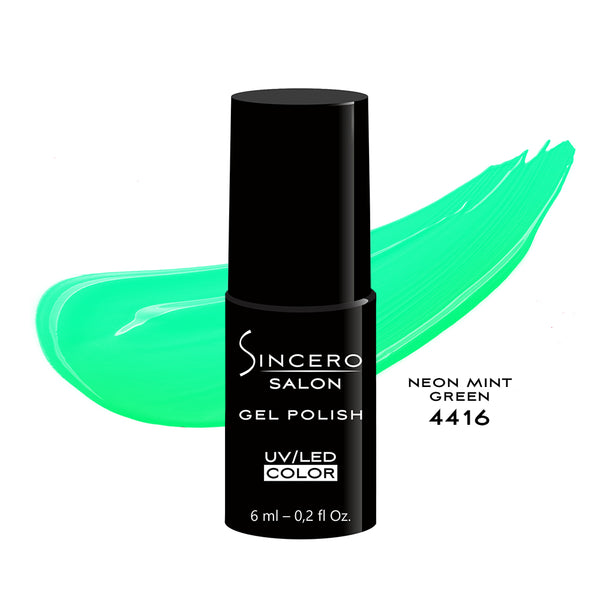 Gēla nagu laka "Sincero Salon", 6 ml, Neon mint green, 4416