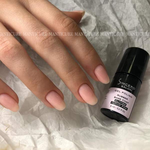 Rubber base "Sincero Salon", Glitter cloud pink, 6ml