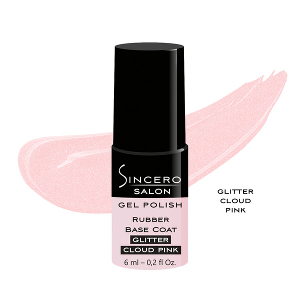 Rubber base "Sincero Salon", Glitter cloud pink, 6ml