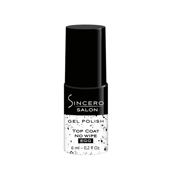 Gēla nagu lakas virskārta "Sincero Salon", Top Coat No Wipe, Egg, 6ml